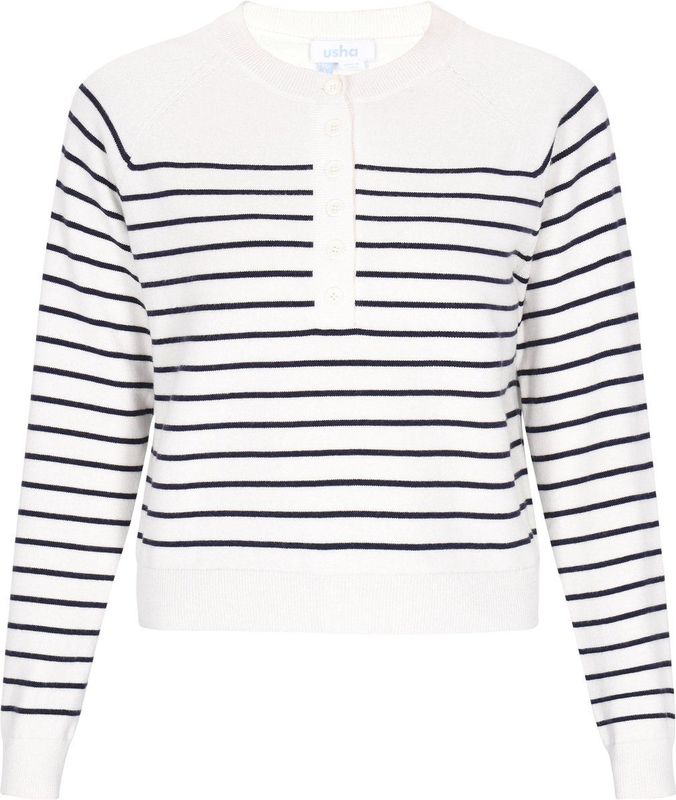 Usha - Sweater - Regular Fit - Met Ronde Hals - Gestreept