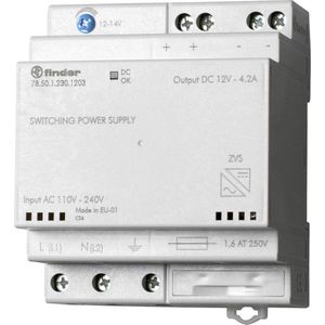 Finder 78.50.1.230.1203 DIN-rail netvoeding 12 V/DC 4.6 A 50 W