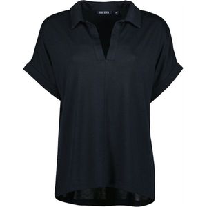 Blue Seven dames blouse - blouse dames - 105807 - zwart met polokraag - maat 40