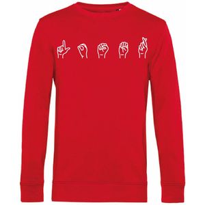 7431 - Sweater - Gebarentaal; Loser-Red-L