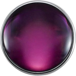 Quiges - Dames Click Button Drukknoop 18mm Glas Paars - EBCM029