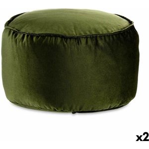 Poef Fluweel Groen 60 x 39 x 60 cm (2 Stuks)