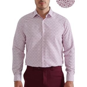 Heren overhemd Met Lange Mouwen - Comfort Fit - Longsleeve Shirt - Maat 3XL - Rood