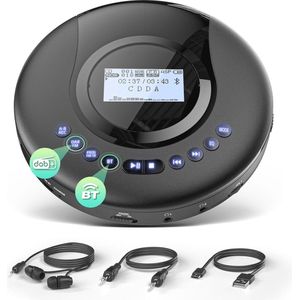 Draagbare CD-speler met DAB+/FM-radio en Bluetooth - Ideaal voor Auto en Reizen
