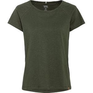 camel active T-shirt met korte mouwen gemaakt van biologisch katoen - Maat womenswear-XS - Donkergroen