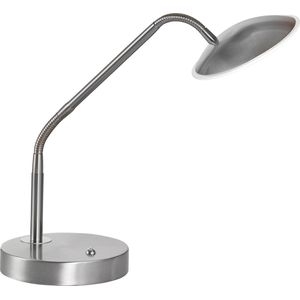 Fischer & Honsel - Tafellamp Tallri - 1x LED 7,5 W (incl.) - Mat Nikkel Afwerking met Satijn Glas