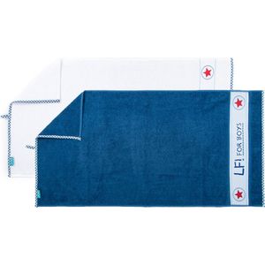 Lief! Boy Uni - Baby Handdoek - 50x90 cm - Set van 2 - Blauw / Wit