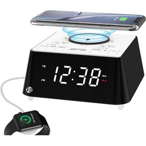 Equivera Wekkerradio Op Netstroom - Klokradio - Wekkerradio - Klokradio Met Wekker - Wekkerradio Dab - Wekker Dab Radio