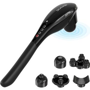 Auronic Massage Apparaat Draadloos - Rug en Nekmassage apparaat - 5 Opzetstukken - Wit/Grijs