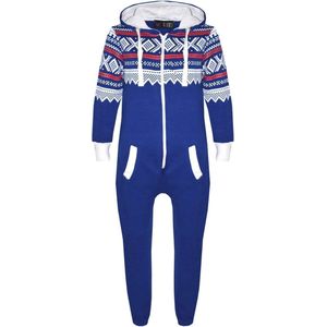Meisjes en Jongens Vlies Onesie met Azteekse Sneeuwvlok Print - Jumpsuit Nachtkleding 7-13 Jaar