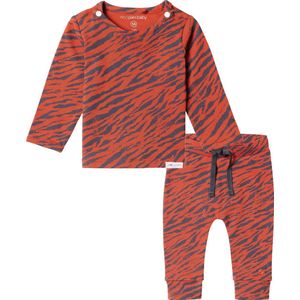 Noppies - Kledingset - 2delig - Broek Orinoco Ginger Charcoal - Shirt Yasumi Ginger Charcoal - Maat 56