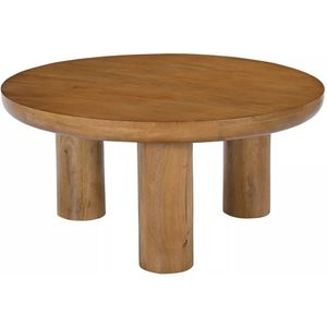 Vente-unique Salontafel van mangohout - Licht naturel - LASIRA L 80 cm x H 38 cm x D 80 cm