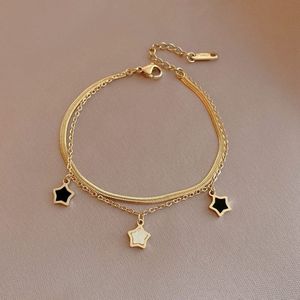 Dottilove Minimalistische Armband  - Roestvrij Staalketting -  Sieraden voor vrouwen - Decoratieve sterren