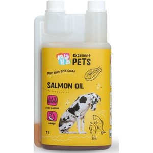 Excellent Hond Zalm Olie - Voor vacht en gewrichten - Immuunsysteem - Honden - 1L – Aanvullend diervoer – Voedingssupplement voor honden