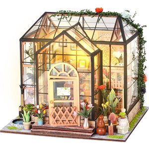 CNL Sight Modelbouw Miniatuur bouwpakket-XL bouwpakket-DIY bloemenruimtemodel-Jenny huis-miniatuur poppenhuis-handgemaakt houten model-Met LED verlichting- 33 x 21 x 5 cm-voor 14 jaar + kinderen
