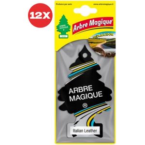 12 stuks Italiaans Leer Arbre Magique Geurboom luchtverfrisser voor in de auto Italian Leather – Car Parfum – Geurboompje – Geurbooster – Wonderboom – Geurverfrisser – Nieuwe Auto – Autogeur – Autoparfum – Geurblad