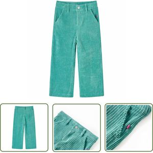 vidaXL Ribfluweel - Kinderbroek - Kinderbroek 92 ribfluweel mintgroen - Mintgroen - Babykleren - Meisjeskleding