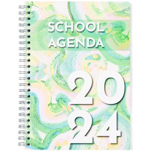 Schoolagenda 2023-2024 | Fotofabriek Agenda A5 Ringband| Agenda 2024 volwassenen | Planner | Weekagenda 2024 | Groen