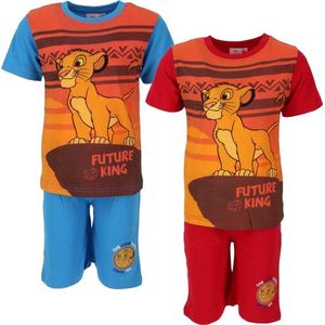 Shortama - pyjama - katoen - pyjamaset - de Leeuwenkoning - Lion King - blauw - maat 98 - 3 jaar