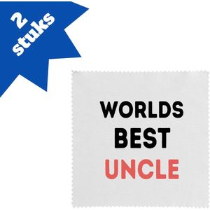 Akyol - worlds best uncle brillendoekjes - Oom - de beste oom - verjaardagscadeau - verjaardag - cadeau - cadeautje voor oom - oom artikelen - kado - geschenk - gift - 17,8 bij 17,8 cm - 2 stuks