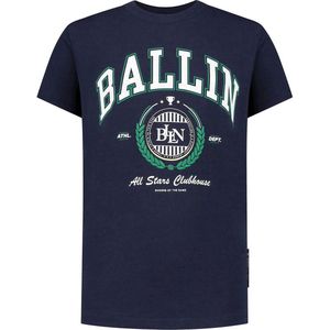 Ballin Amsterdam - Jongens Slim Fit T-shirt - Blauw - Maat 116