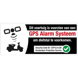 Scooter GPS Alarm Systeem Sticker Zwart - Set van 4 Stickers