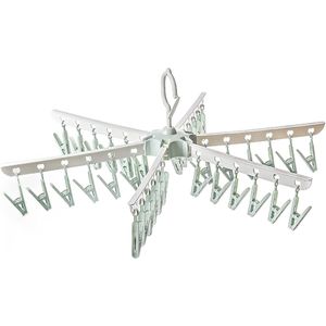 365° Draaibaar Droogrek voor Sokken - Multifunctioneel - 1 stuk - Wit - Kunststof