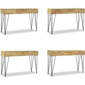 vidaXL Wandtafel 120x35x76 cm massief teakhout - Console Tafel - Console Tafels - Bijzettafel - Bijzettafels