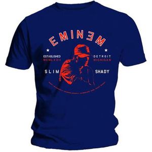 Eminem - Detroit Portrait Heren T-shirt - M - Blauw