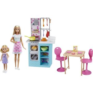 Barbie - Speelgoedset keuken - Met Barbiepop - Met Chelsea pop