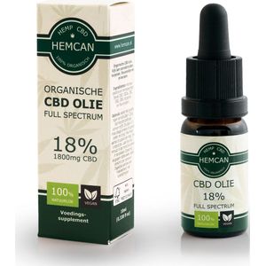 Organische CBD Olie 18% - Full Spectrum - Vegan - 100% Natuurlijk - Nieuw