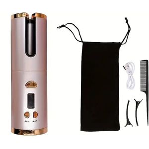 Draadloze Automatische Krultang - USB Oplaadbaar - Met LED Display & 6 Instellingen - Wit