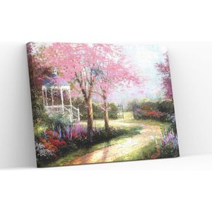 Best Pause Morning Dogwood van Thomas Kinkade - Schilderen op nummer voor volwassenen - 40x50 cm - DIY Hobby Pakket, Sinterklaas Speelgoed Kerst Cadeau