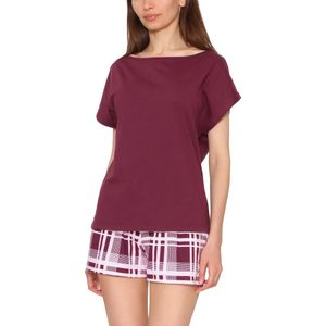 Merry Style - MS-MS10-178-PJ - Dames Pyjama - Wijn Rood/Geruit - Katoen