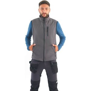 BITCO ALZ Softshell Werkvest Heren Bodywarmer Grijs - Waterbestendig en Windbestendig Fleece Voering Werkvest en Outdoorvest