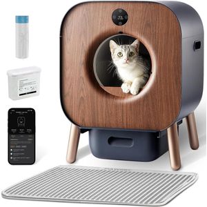 Zelfreinigende kattenbak – Automatische kattenbak met sensor – Slimme kattenbak voor binnen – Kattenbak zonder scheppen – Geurvrij en hygiënisch – Voor kleine en grote katten – Dichte kattenbak met zelfreinigingssysteem – Gemakkelijk schoon te maken