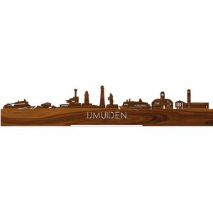 Standing Skyline IJmuiden Palissander hout - 40 cm - Woon decoratie om neer te zetten en om op te hangen - Meer steden beschikbaar - Cadeau voor hem - Cadeau voor haar - Jubileum - Verjaardag - Housewarming - Aandenken aan stad - WoodWideCities