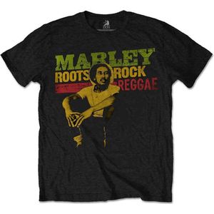 Bob Marley Heren Tshirt -S- Roots, Rock, Reggae Zwart