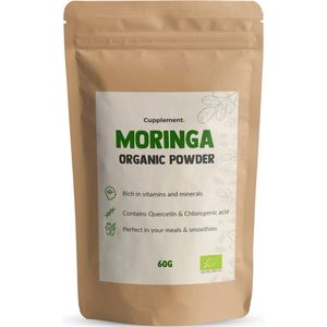 Cupplement - Moringa Oleifera Poeder 60 Gram - Biologisch - Gratis Scoop - Geen Moringa Capsules of Thee - Superfoods