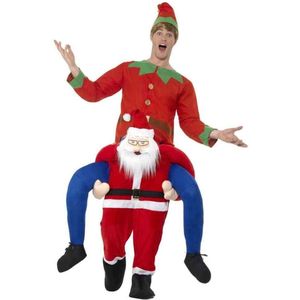 Smiffy's - Kerst & Oud & Nieuw Kostuum - Ritje Op Een Kerstman Kostuum - Rood - One Size - Kerst - Verkleedkleding