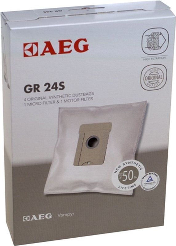 AEG - GR24S - Stofzuigerzakken en Filterset - 4x Synthetische Wegwerpstofzakken - 1x Microfilter - 1x Motorfilter