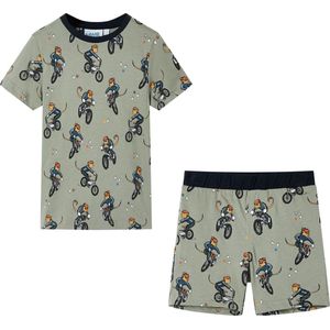 Kinderpyjama kort - 104 - Katoen - Lichtkaki - Dierendesign