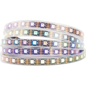 Led strips 5m 300 individueel digitaal adresseerbare pixels RGB dual signaal-led flexibele lichtband 5050 SMD IP67 waterdicht Magic Dream Color DC12V zwart PCB - WS2815 bijgewerkt WS2812B