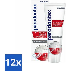 12 x Parodontax - Tandpasta - Whitening - Voor Wittere Tanden - 75 ml - Tandpasta - Tandvlees - Tanden - Whitening - Bloedend Tandvlees