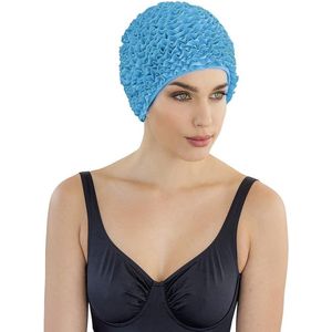 Badmuts dames met ruches - zwart/waterdicht