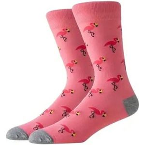 Roze Flamingo Sokken | Grappige Sokken | | One Size (35-38) | Roze | Grappig | Cadeau Tip | Kadotip | Kinder Sokken