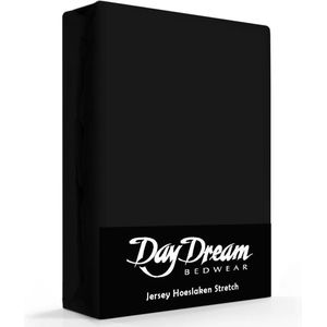 Day Dream - Hoeslaken - Jersey - 90 x 200 - Zwart