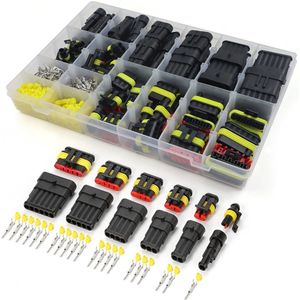 708 Pcs 43 Kits - Waterproof Car Electrical Wire Connector Terminals Plug Kit - 1 2 3 4 5 6 Pin - Automotive Motorcycle Truck