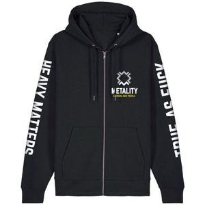 Metality Zipper Heren Vest met capuchon - zwart - M