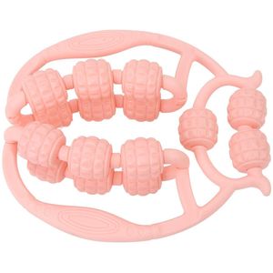 Circular Leg Clamp Massager 15 Wheels Muscle Roller, Circular Leg Clamp Massager, Handheld Massage Device for Leg, Arm, Neck, Body, PP Material, Pink